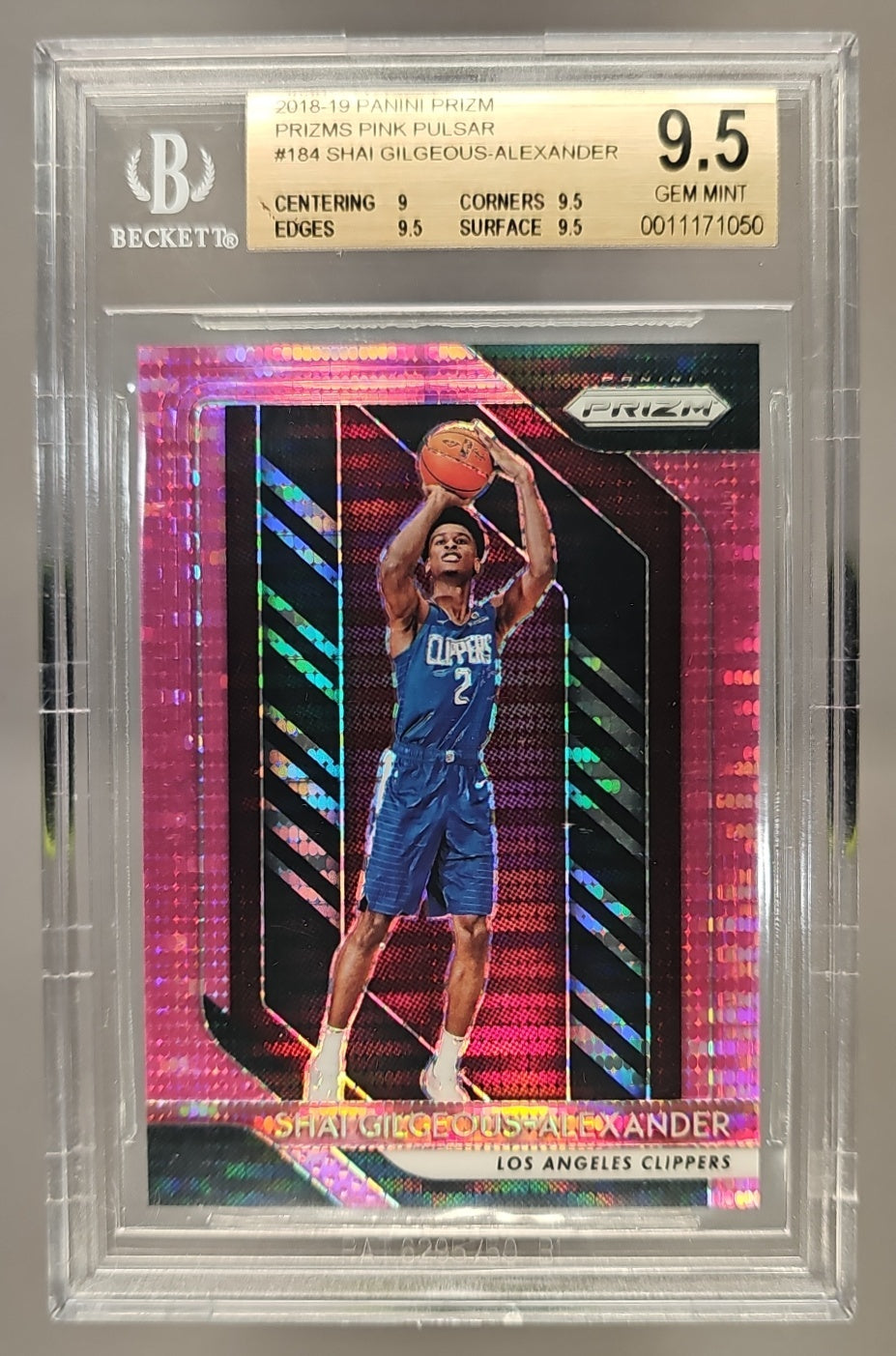 2018 Panini Prizm Shai Gilgeous-Alexander #184 Prizms Pink Pulsar /42 RC BGS 9.5 image 0