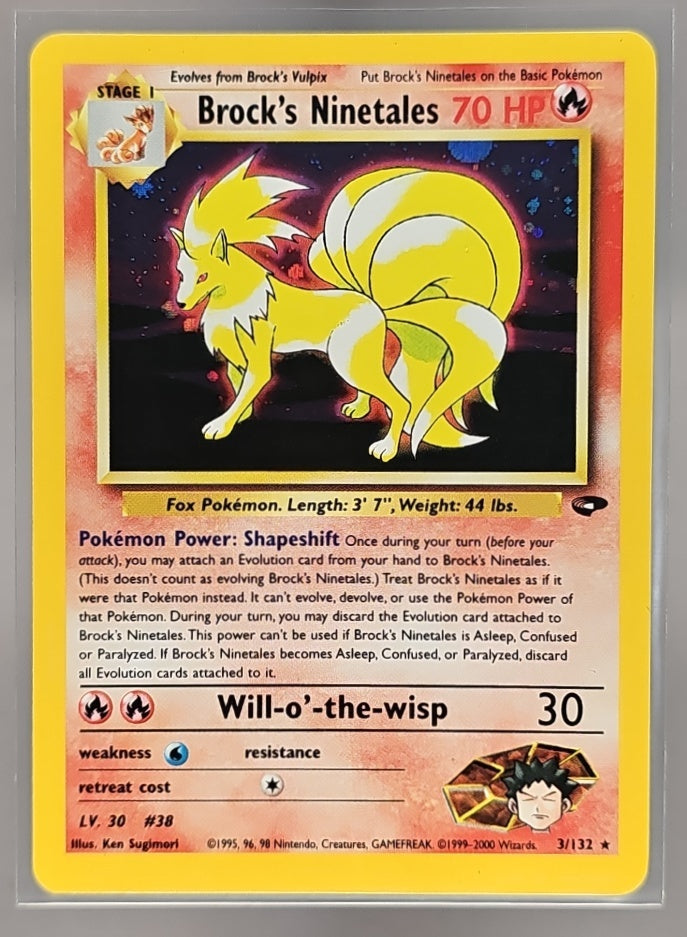 2000 Pokemon Gym Challenge Brock's Ninetales #3/132 Holo image 0