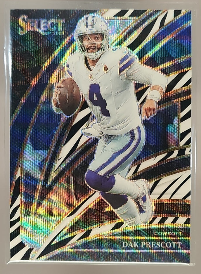 2024 Panini Select Dak Prescott #464 Club Level Zebra Prizm Cowboys image 0