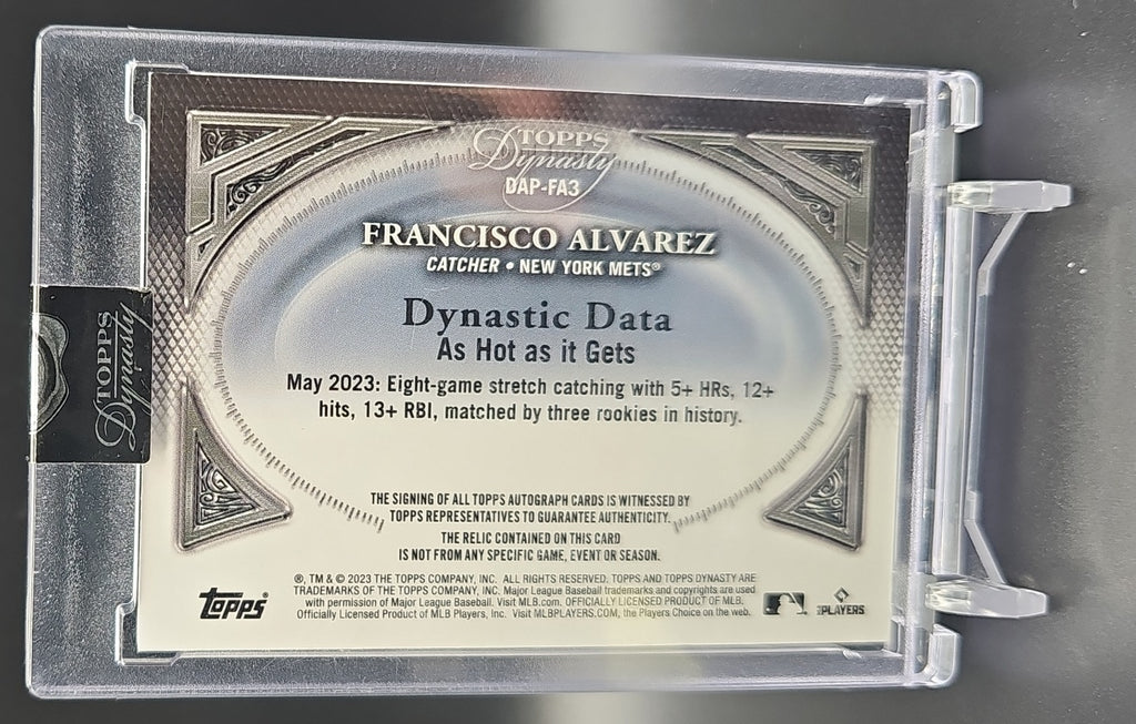 2023 Topps Dynasty Francisco Alvarez #DAP-FA3 Auto Patch Gold 1/1 RC Mets nan nan image 1