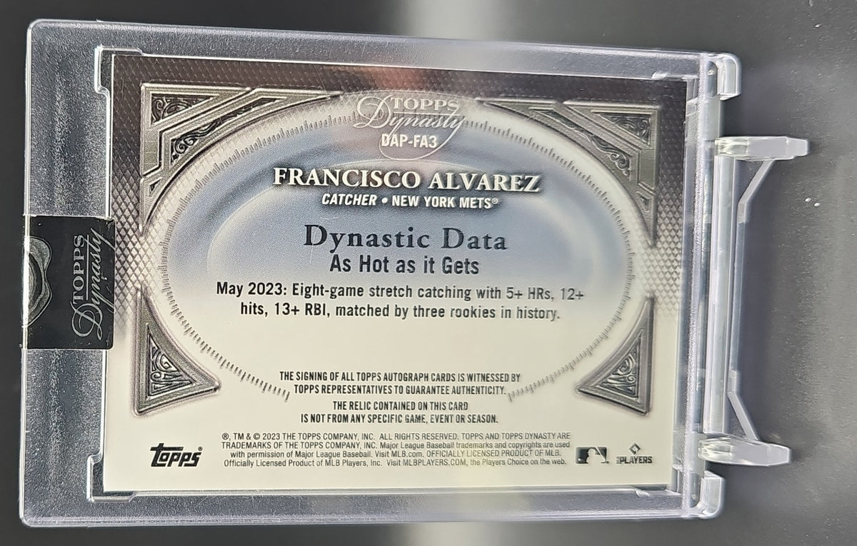 2023 Topps Dynasty Francisco Alvarez #DAP-FA3 Auto Patch Gold 1/1 RC Mets nan nan image 1