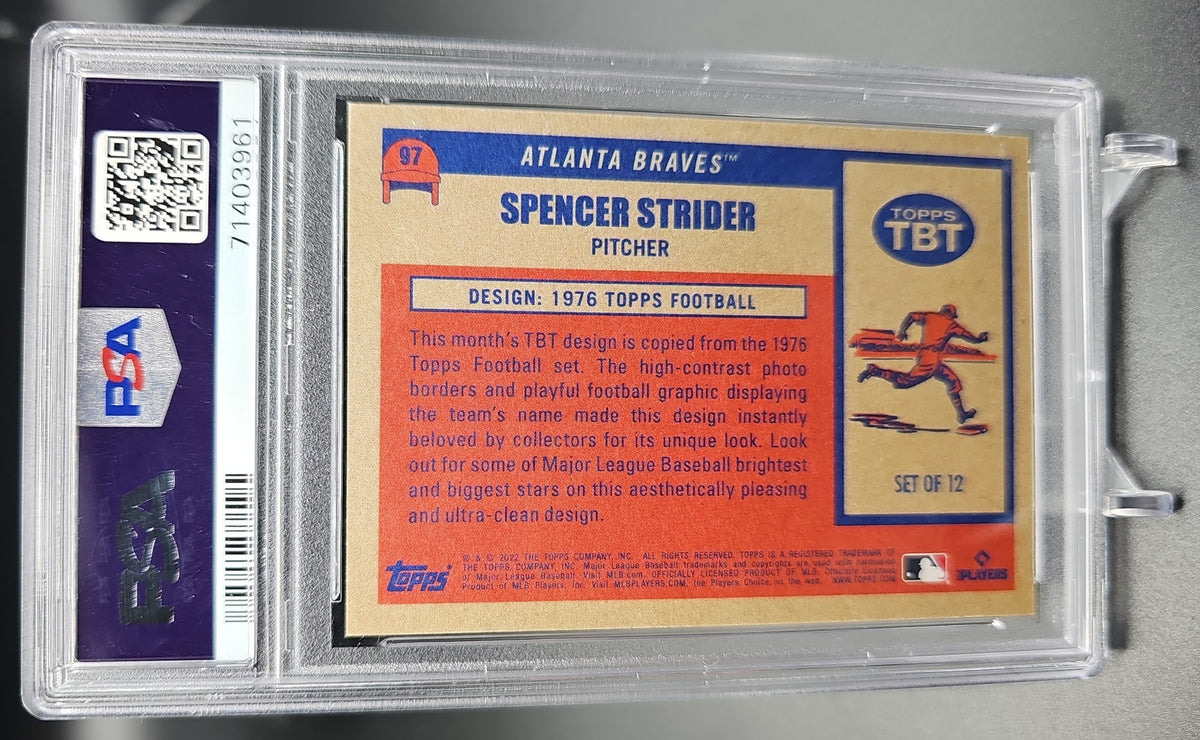 2022 Topps Throwback Thursday Spencer Strider #97 RC Braves PSA 10 PSA 10.0 image 1
