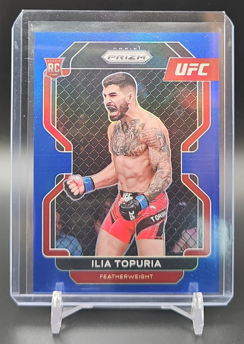 2022 Panini Prizm UFC Ilia Topuria #115 Blue Prizms /199 RC image 0