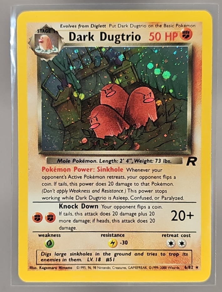 2000 Pokemon Team Rocket Dark Dugtrio #6/82 Holo image 0