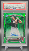 2025 Bowman Sapphire Slade Caldwell #CPS-SC Chrome Auto Green Refractor /99 1st Prospect PSA 9 PSA 9.0 image 0