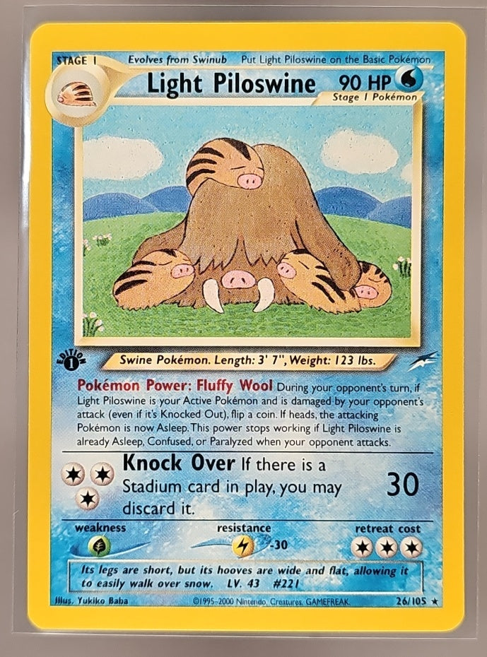 2002 Pokemon Neo Destiny 1st Edition Light Piloswine #26/105 image 0