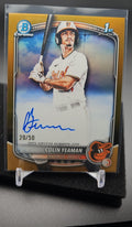 2025 Bowman Draft Colin Yeaman #CPA-CY Chrome Auto Gold Refractor /50 1st Prospect image 0