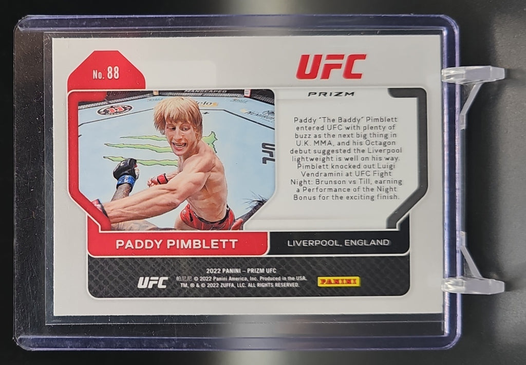 2022 Panini Prizm UFC Paddy Pimblett #88 Red Wave Prizms RC image 1