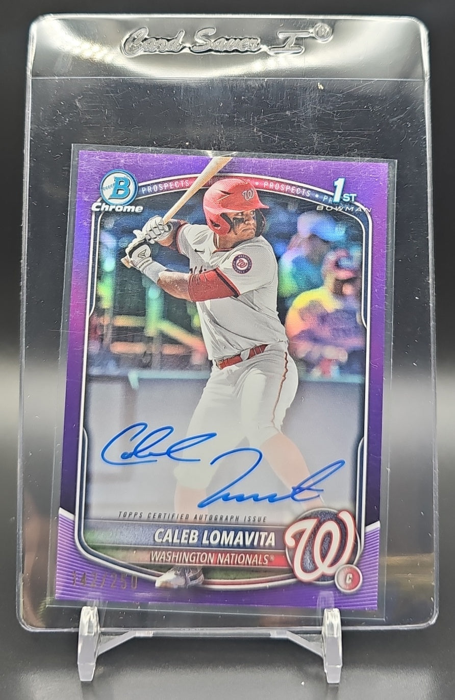2025 Bowman Caleb Lomavita #CPA-CLO Chrome Auto Purple Refractor /250 1st Prospect nan nan image 0