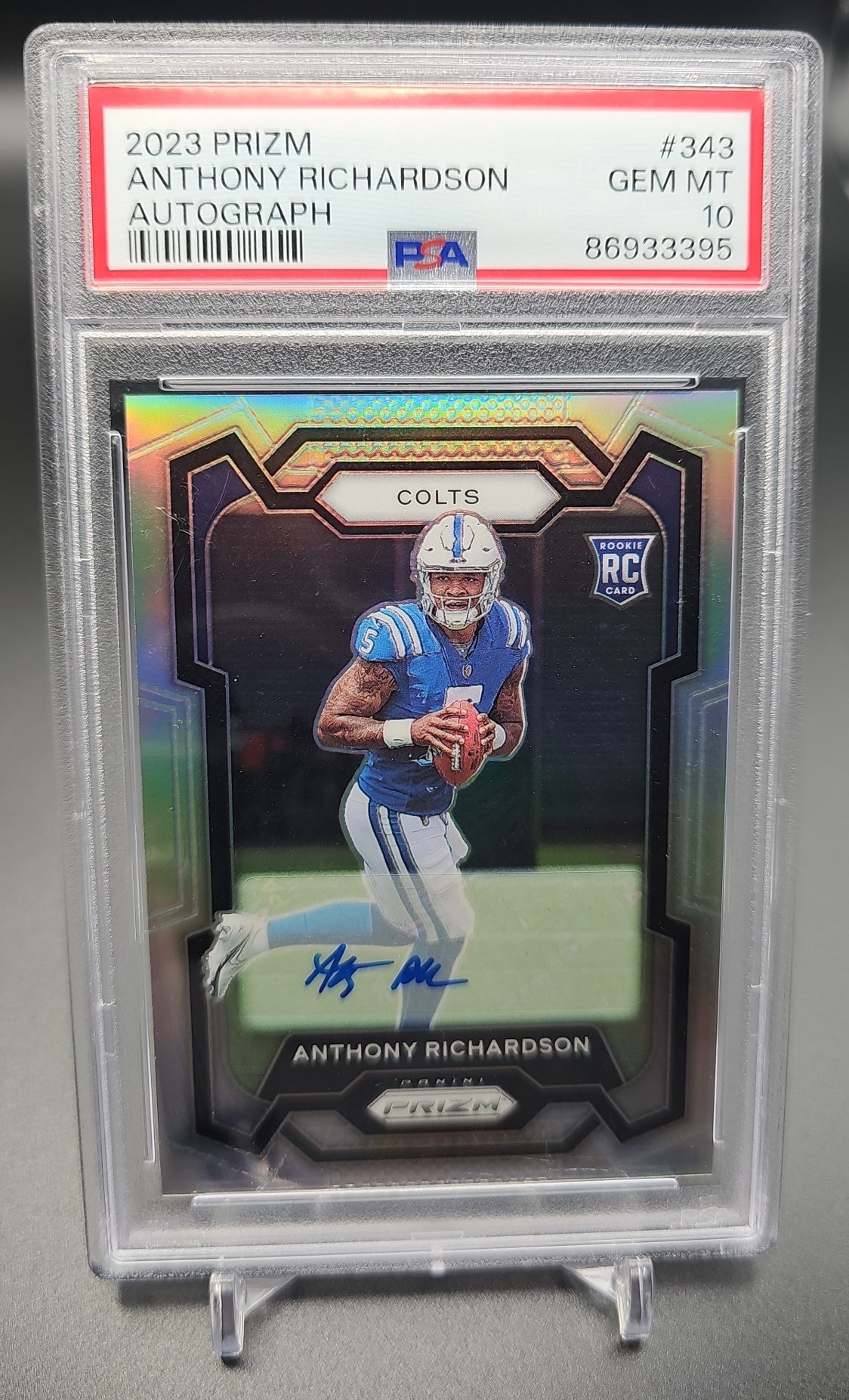 2023 Panini Prizm Anthony Richardson #343 Auto Silver RC Colts PSA 10 PSA 10.0 image 0