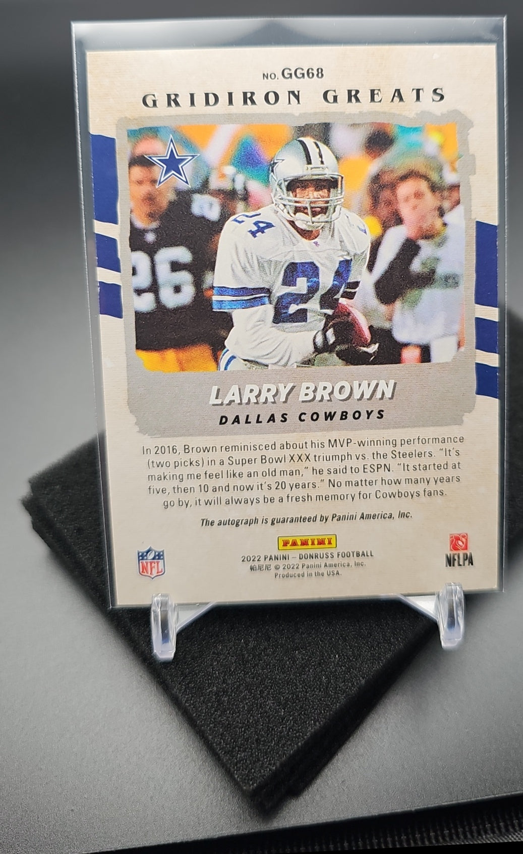 2023 Panini Luminance Larry Brown #GG68 Gridiron Greats Auto Cowboys image 1