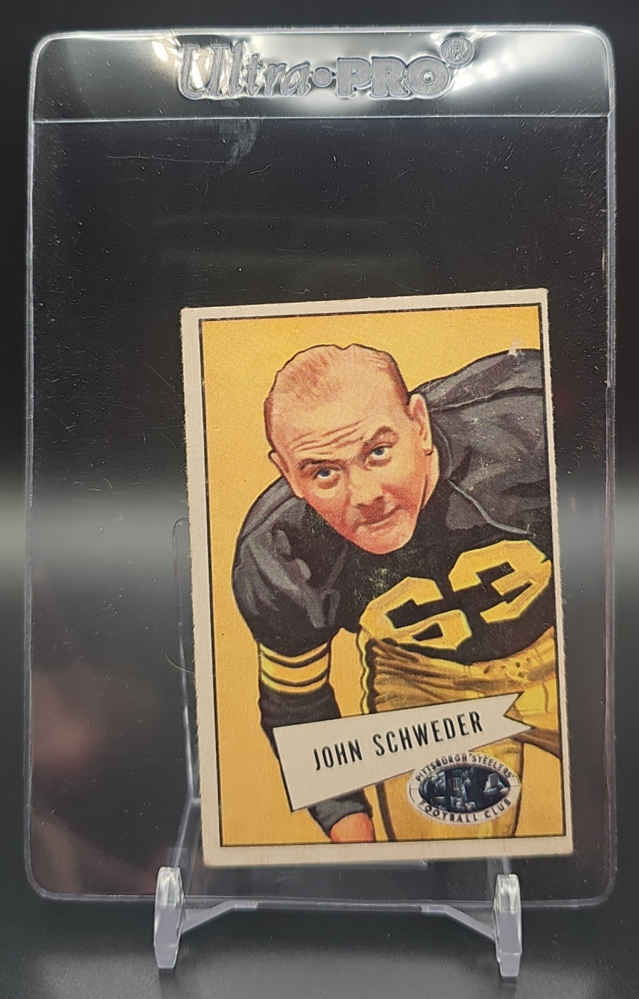 1952 Bowman Small John Schweder #72 RC Steelers image 0