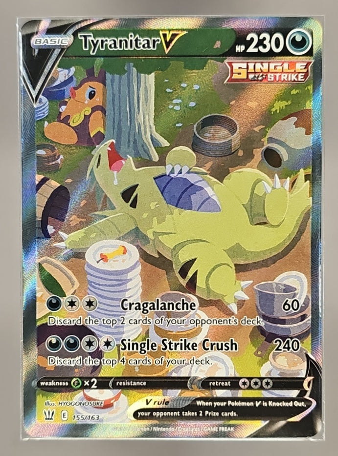 2021 Pokemon Sword & Shield Battle Styles Tyranitar V #155/163 Full Art image 0