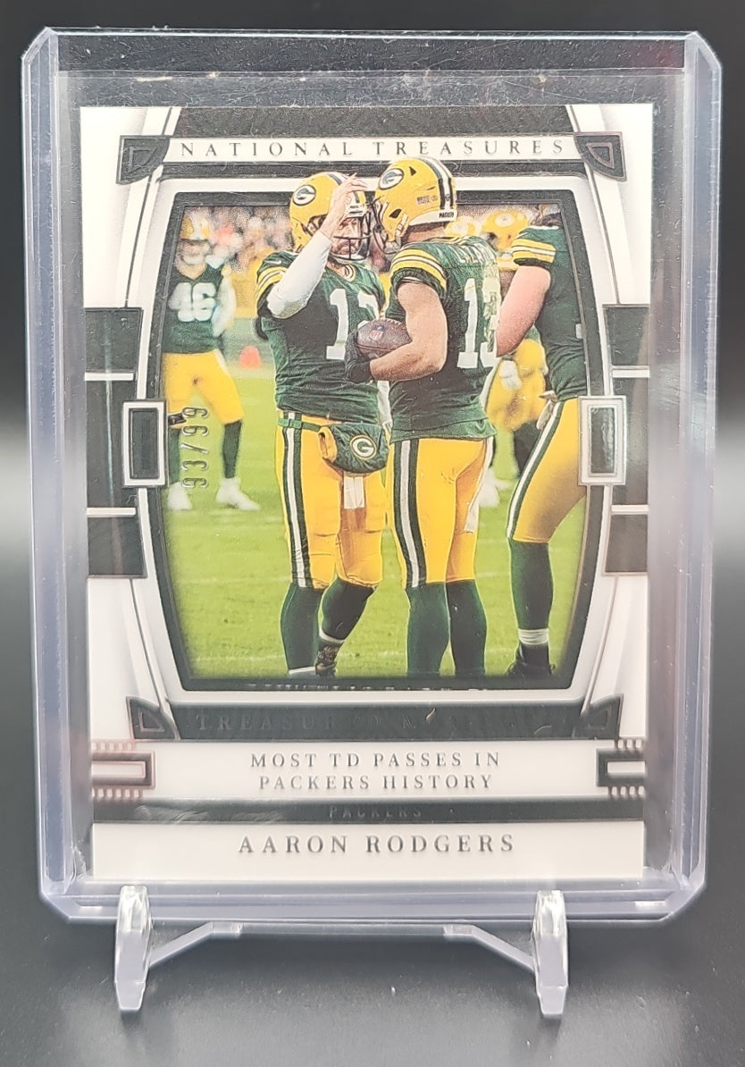 2022 Panini National Treasures Aaron Rodgers #TM-AAR Treasured Moments /99 image 0