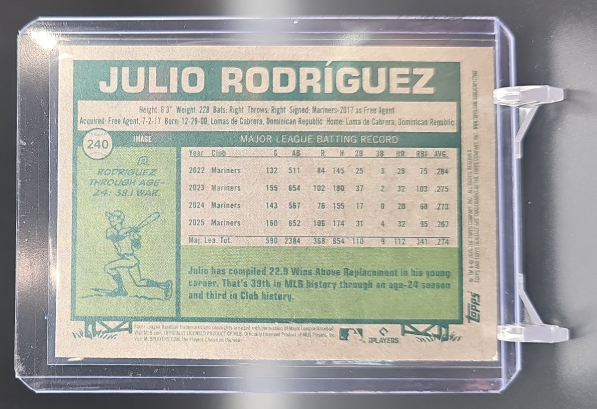 2026 Topps Heritage Julio Rodriguez #240 Image Variation Mariners image 1
