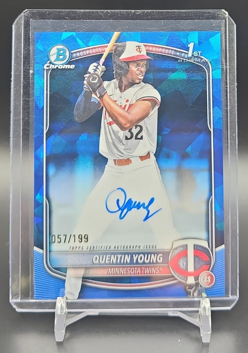 2025 Bowman Draft Sapphire Quentin Young #CPA-QY Chrome Auto /199 1st Prospect nan nan image 0