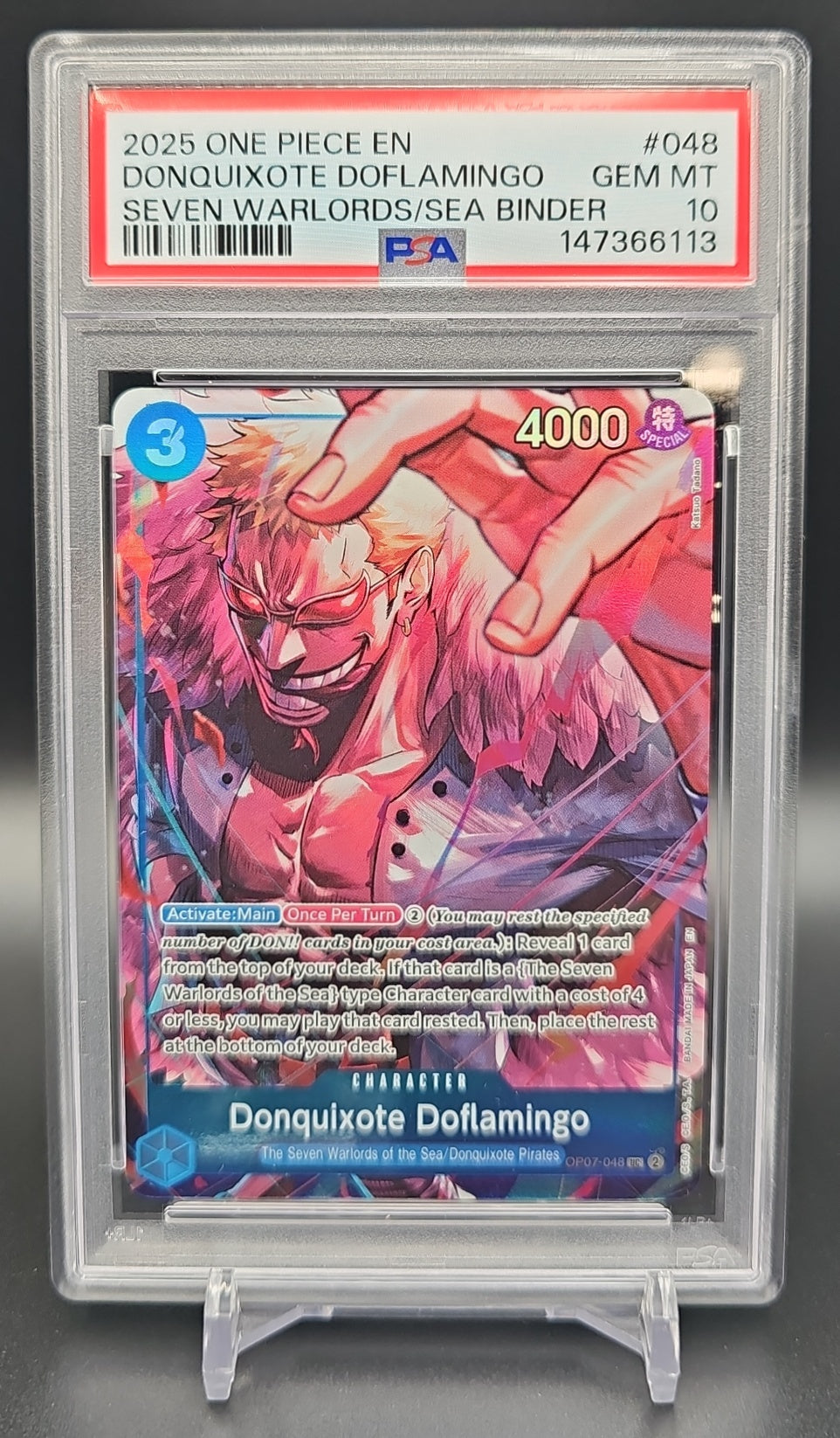 2025 One Piece Seven Warlords Binder Set Donquixote Doflamingo #OP07-048 Promo PSA 10 PSA 10.0 image 0