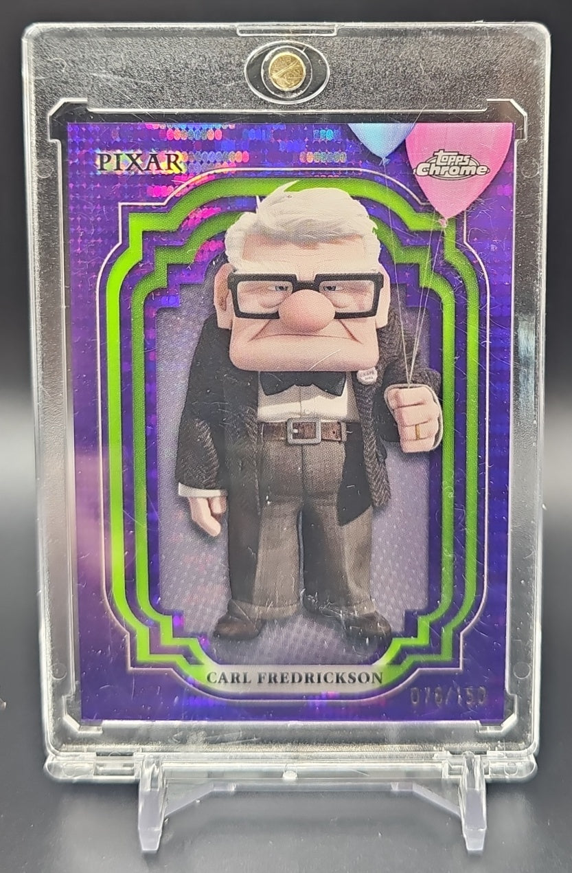 2024 Topps Chrome Disney Carl Fredrickson #134 Purple and Green Pulsar 76/150 Up image 0