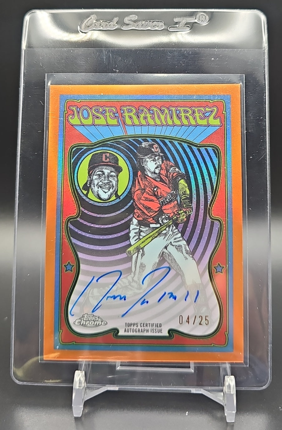 2025 Topps Chrome Jose Ramirez #UVA-JR Ultraviolet All-Stars Auto Orange Refractor /25 nan nan image 0