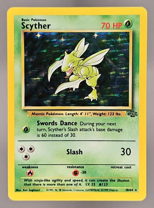 1999 Pokemon Jungle Scyther #10/64 Holo image 0