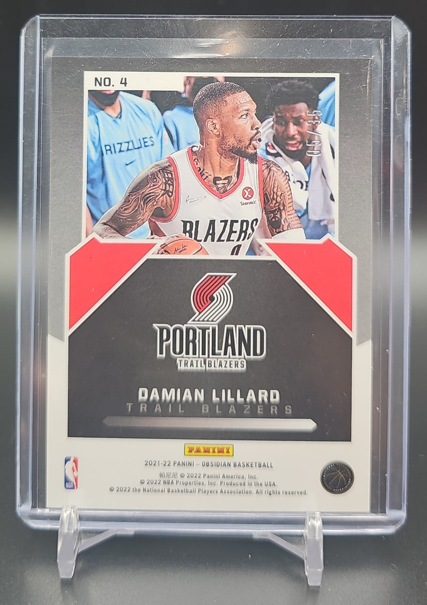 2021 Panini Obsidian Damian Lillard #4 Magnitude Electric Etch Orange /35 image 1
