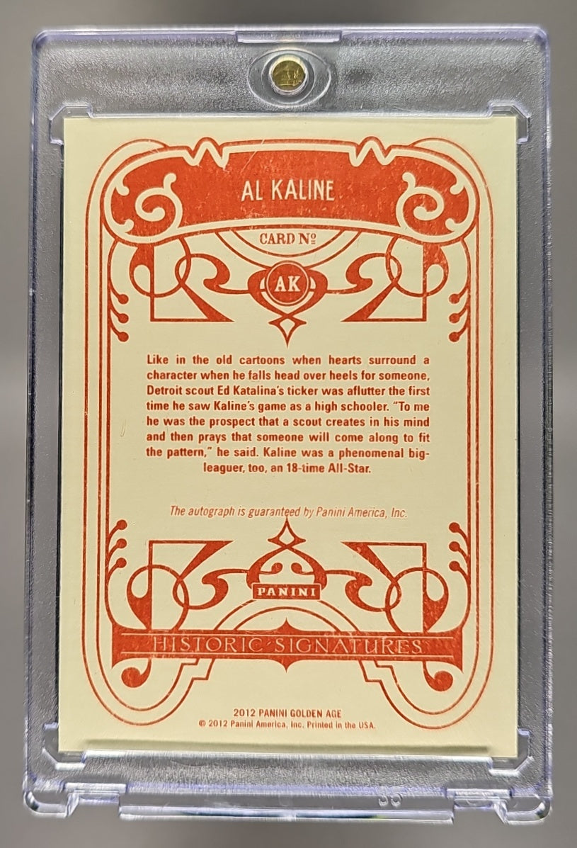 2012 Panini Golden Age Al Kaline #AK Historic Signatures Auto Tigers image 1