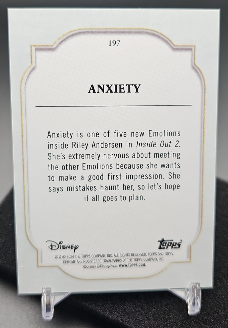 2024 Topps Chrome Disney Anxiety #197 Red and Black Refractor 10/28 Inside Out image 1