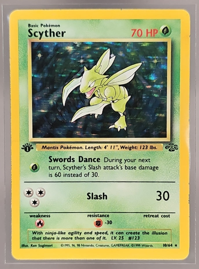 1999 Pokemon Jungle 1st Edition Scyther #10/64 image 0