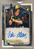 2024 Bowman Luke Adams #CPA-LA Chrome Auto 1st Prospect Brewers image 0
