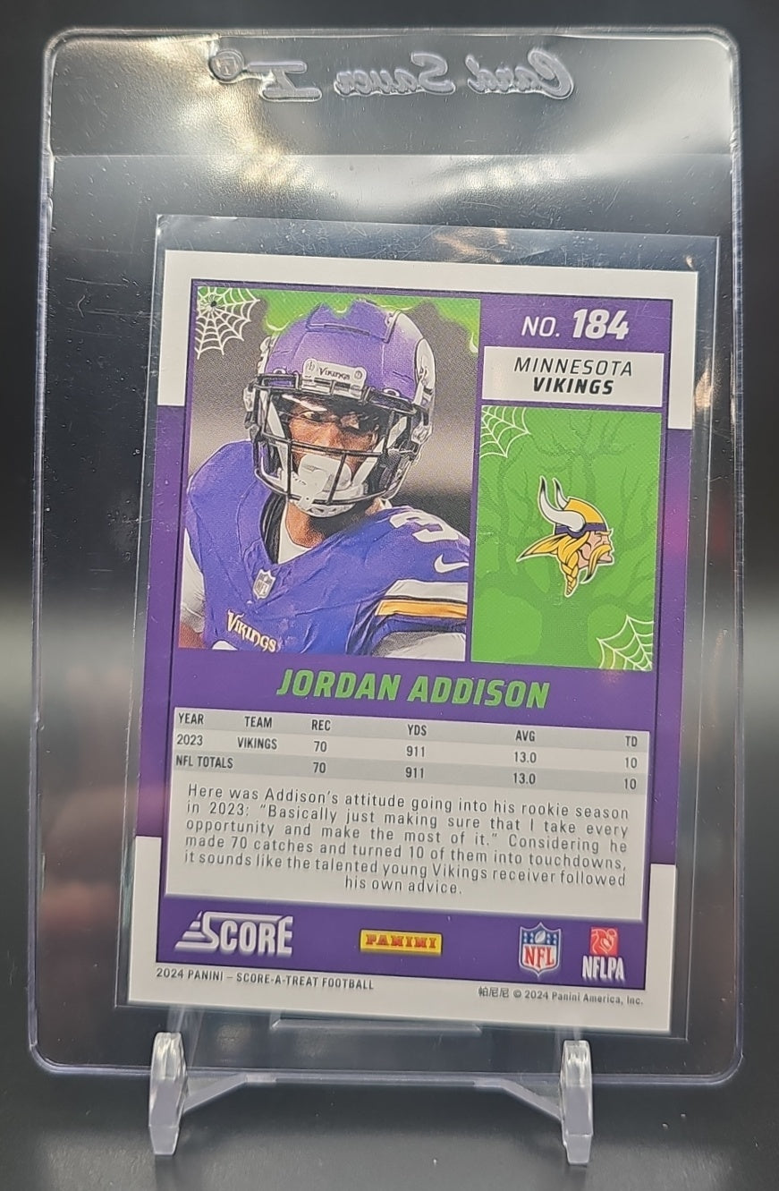 2024 Panini Score A Treat Jordan Addison #184 Trick or 10/99 Vikings image 1