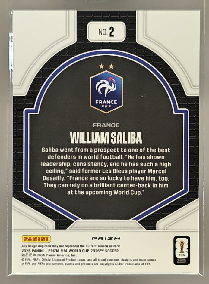 2026 Panini Prizm World Cup William Saliba #2 National Pride SSP France image 1