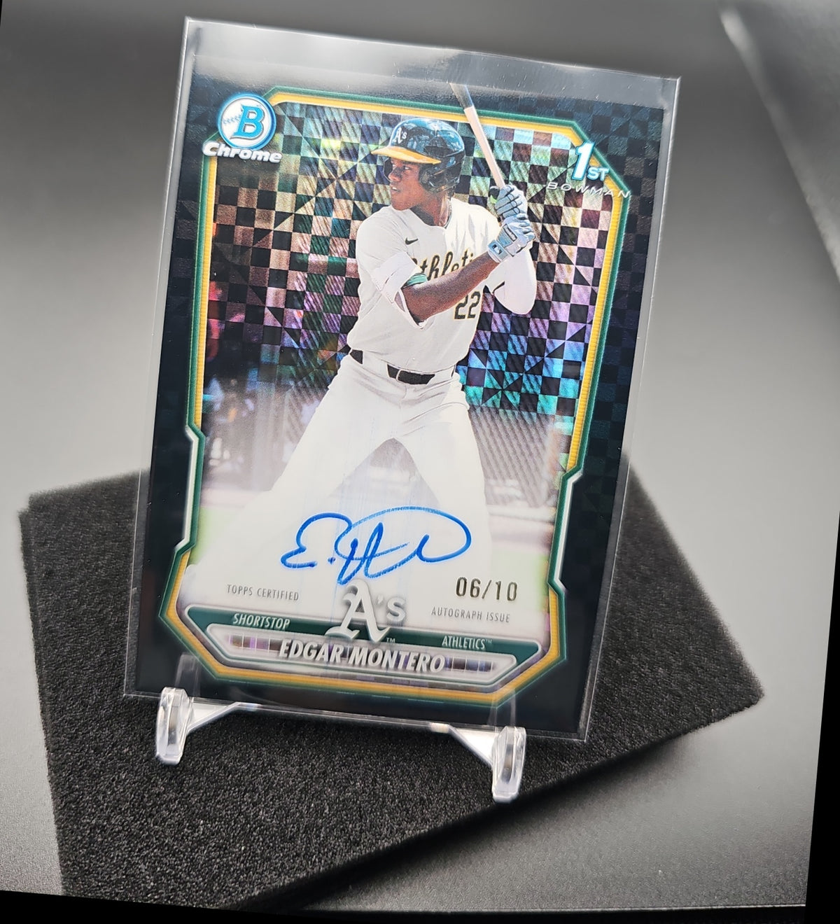 2026 Bowman Edgar Montero #CPA-EM Chrome Auto Black X-Fractor /10 1st Prospect image 0