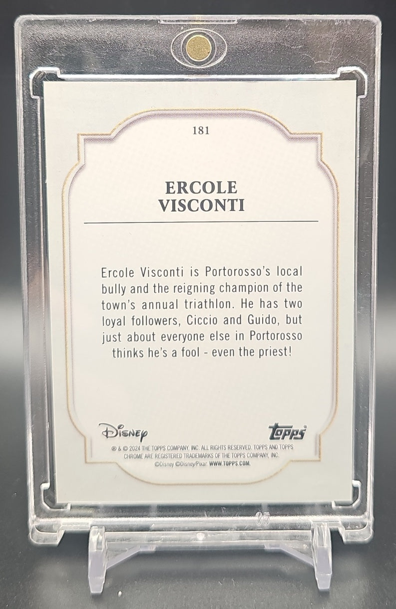 2024 Topps Chrome Disney Ercole Visconti #181 Black and White Speckle /101 Luca image 1