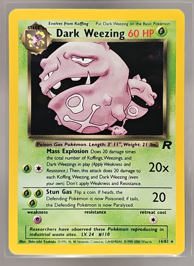 2000 Pokemon Team Rocket Dark Weezing #14/82 Holo image 0