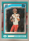 2024 Panini Clearly Donruss Jayden Daniels #52 Teal Rated Rookie Commanders image 0