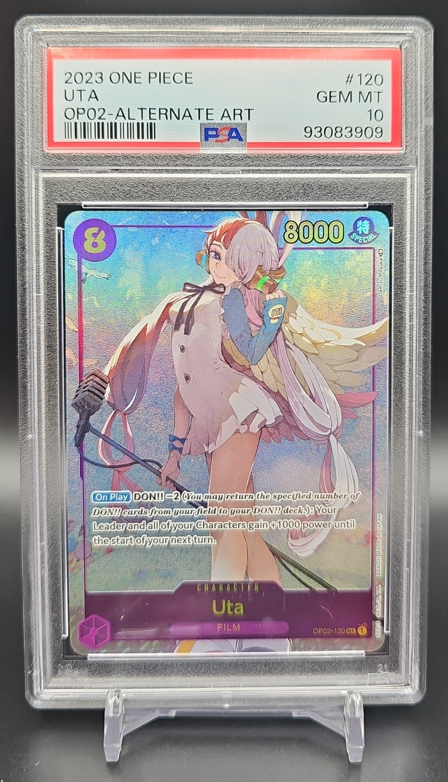 2022 One Piece OP02 Alt Art Uta #OP02-120 Special Card PSA 10 PSA 10.0 image 0