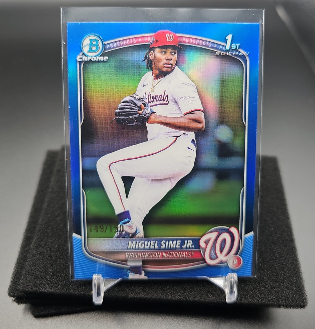 2025 Bowman Draft Miguel Sime Jr. #BDC-181 Chrome Blue Refractor /150 1st Prospect image 0