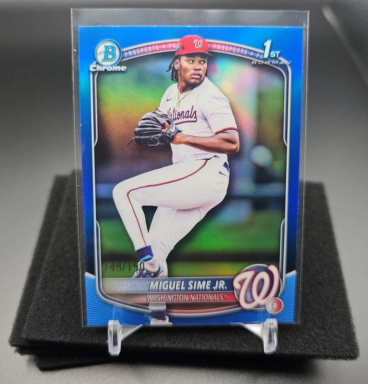 2025 Bowman Draft Miguel Sime Jr. #BDC-181 Chrome Blue Refractor /150 1st Prospect image 0