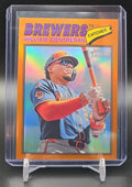 2026 Topps Heritage William Contreras #214 Chrome Orange Refractor 23/25 Brewers image 0
