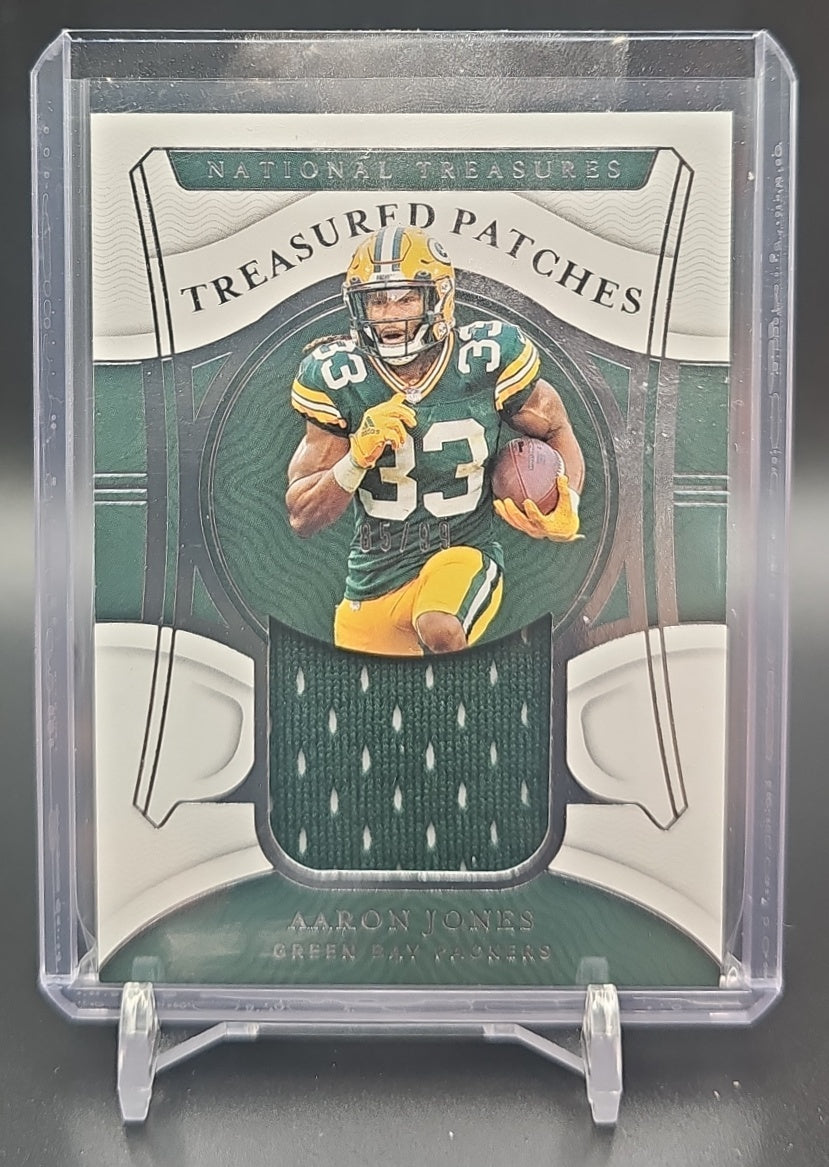 2022 Panini National Treasures Aaron Jones #TPA-AAJ Treasured Patches /49 MEM image 0