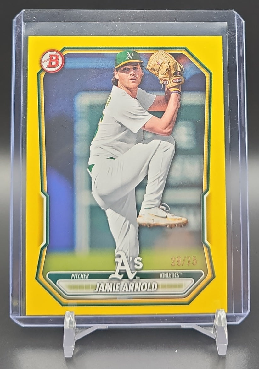 2026 Bowman Jamie Arnold #BP-112 Prospects Yellow Border 29/75 Athletics nan nan image 0