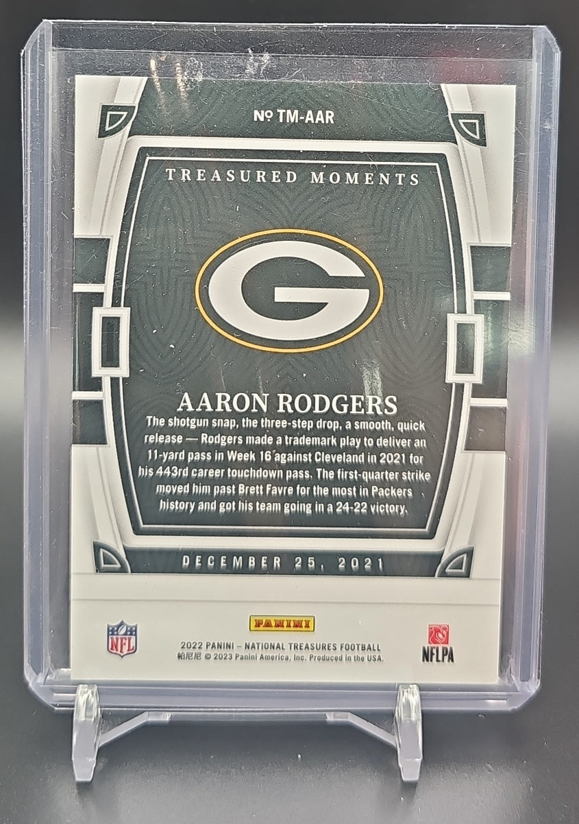2022 Panini National Treasures Aaron Rodgers #TM-AAR Treasured Moments /99 image 1