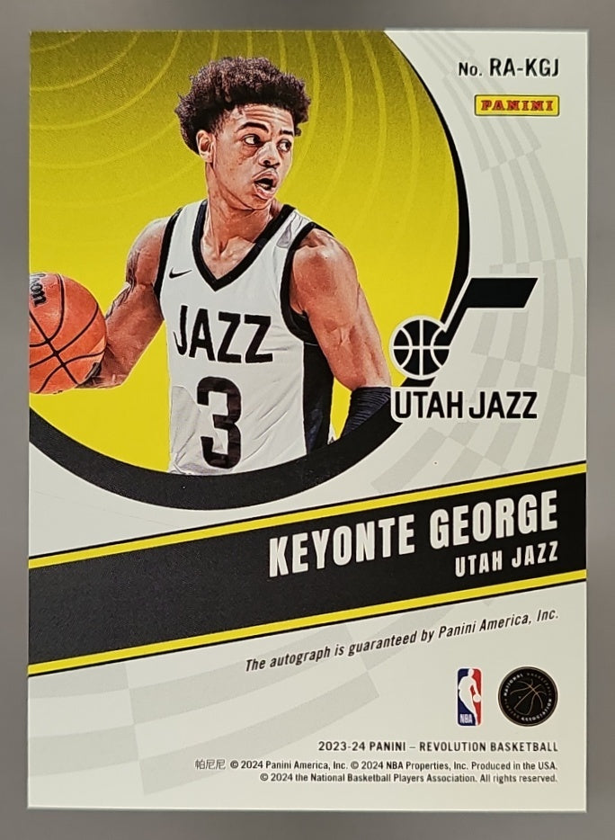 2023-24 Panini Revolution Keyonte George #RA-KGJ Rookie Auto RC Jazz image 1