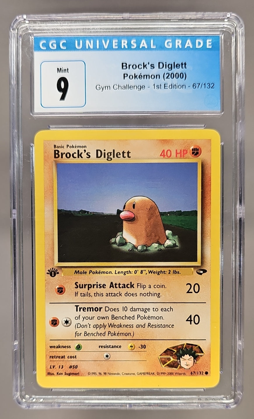 2000 Pokemon Gym Challenge 1st Edition Brock's Diglett #67/132 CGC 9 image 0