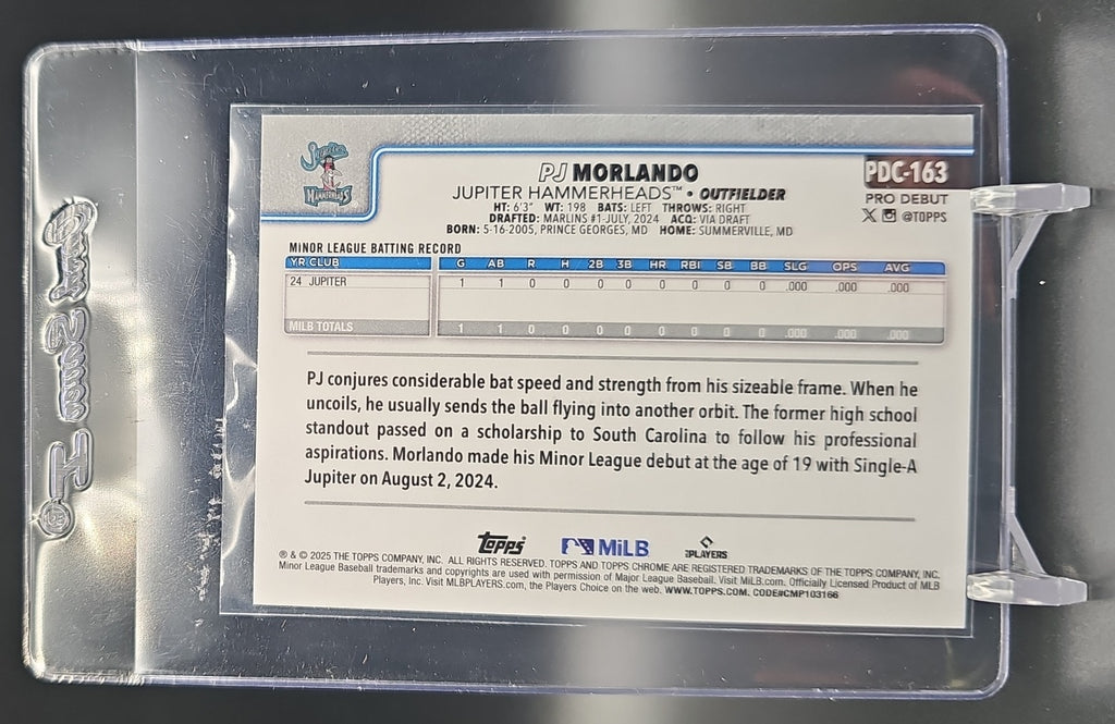 2025 Topps Pro Debut PJ Morlando #PDC-163 Chrome Auto nan nan image 1