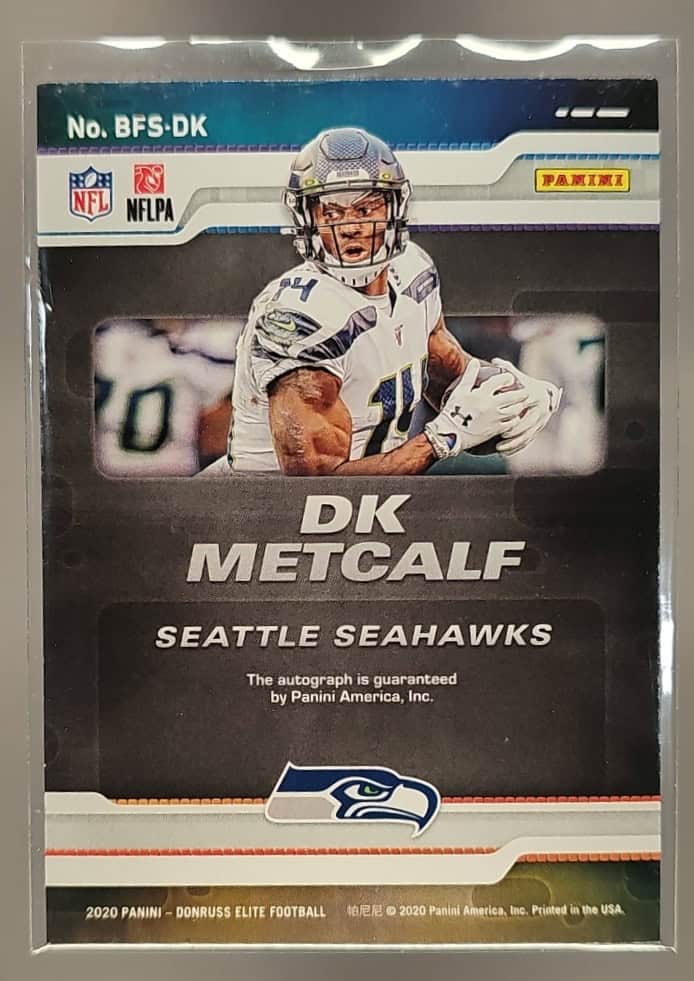 2020 Panini Donruss Elite DK Metcalf #BFS-DK Back to the Future Signatures /149 Auto image 1