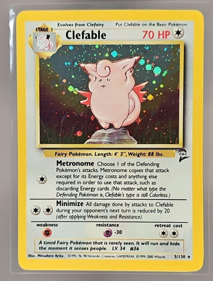 2000 Pokemon Set 2 Clefable #5/130 Holo image 0