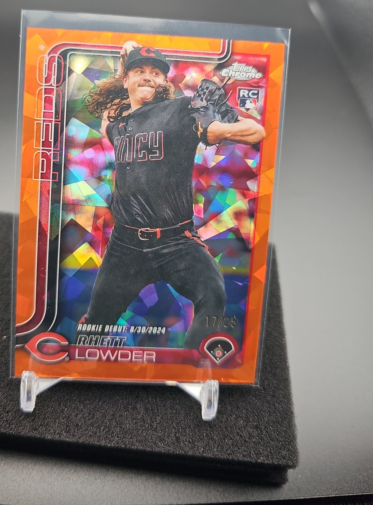 2025 Topps Chrome Update Sapphire Rhett Lowder #USC110 Orange Refractor /25 image 0