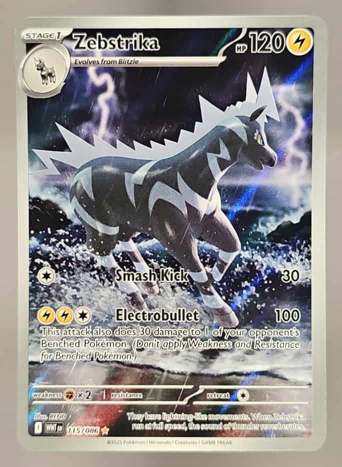 2025 Pokemon White Flare Zebstrika #115/086 Illustration Rare image 0