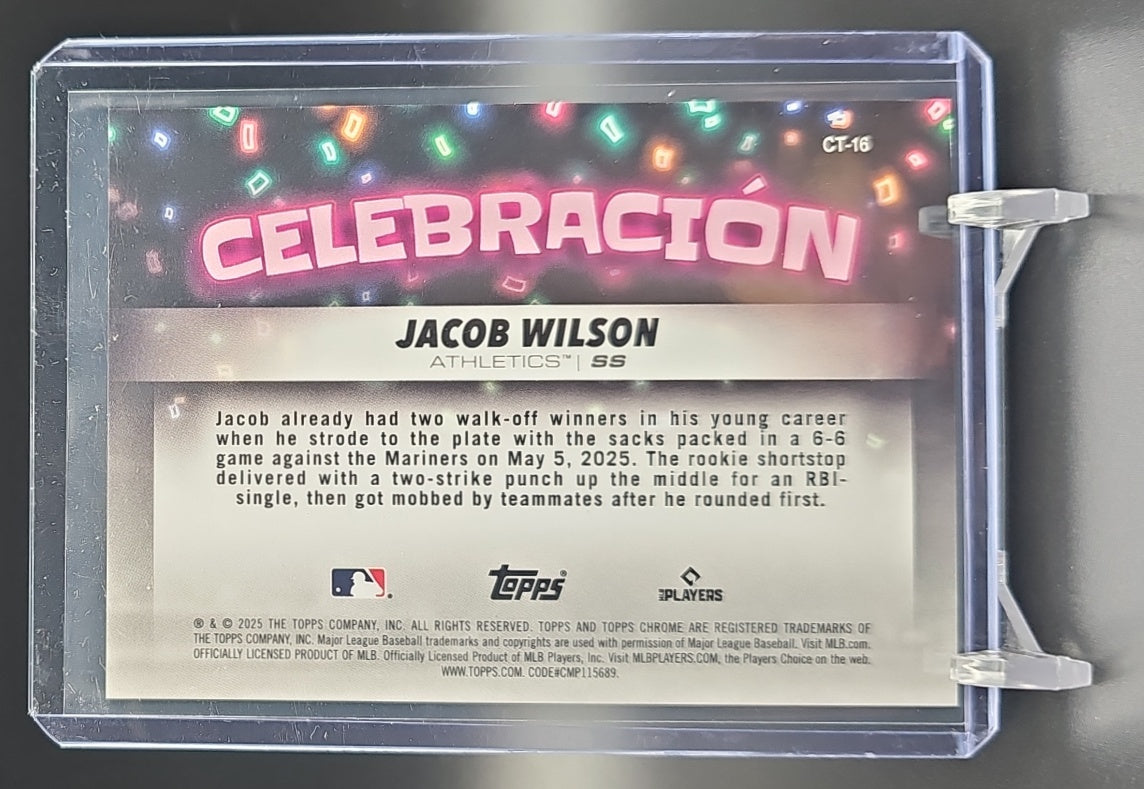 2025 Topps Chrome Update Jacob Wilson #CT-16 Celebracion Gold Refractor /50 RC nan nan image 1